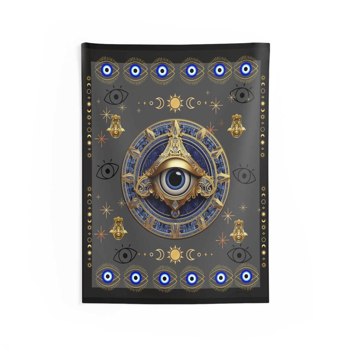 Evil eye indoor wall tapestry, product photo