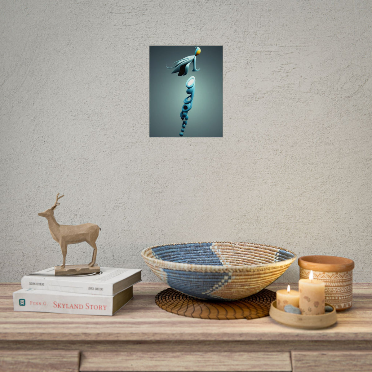 Abstract Blue Creature Rolled Poster, product photo