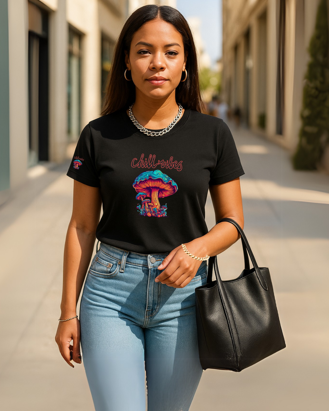 Chill Vibes Mushroom Tee, Unisex Tee, Festival Shirt, Gift for Nature Lovers, Chill Style Tee, Relaxed Fit Shirt, Comfortable Casual Wear