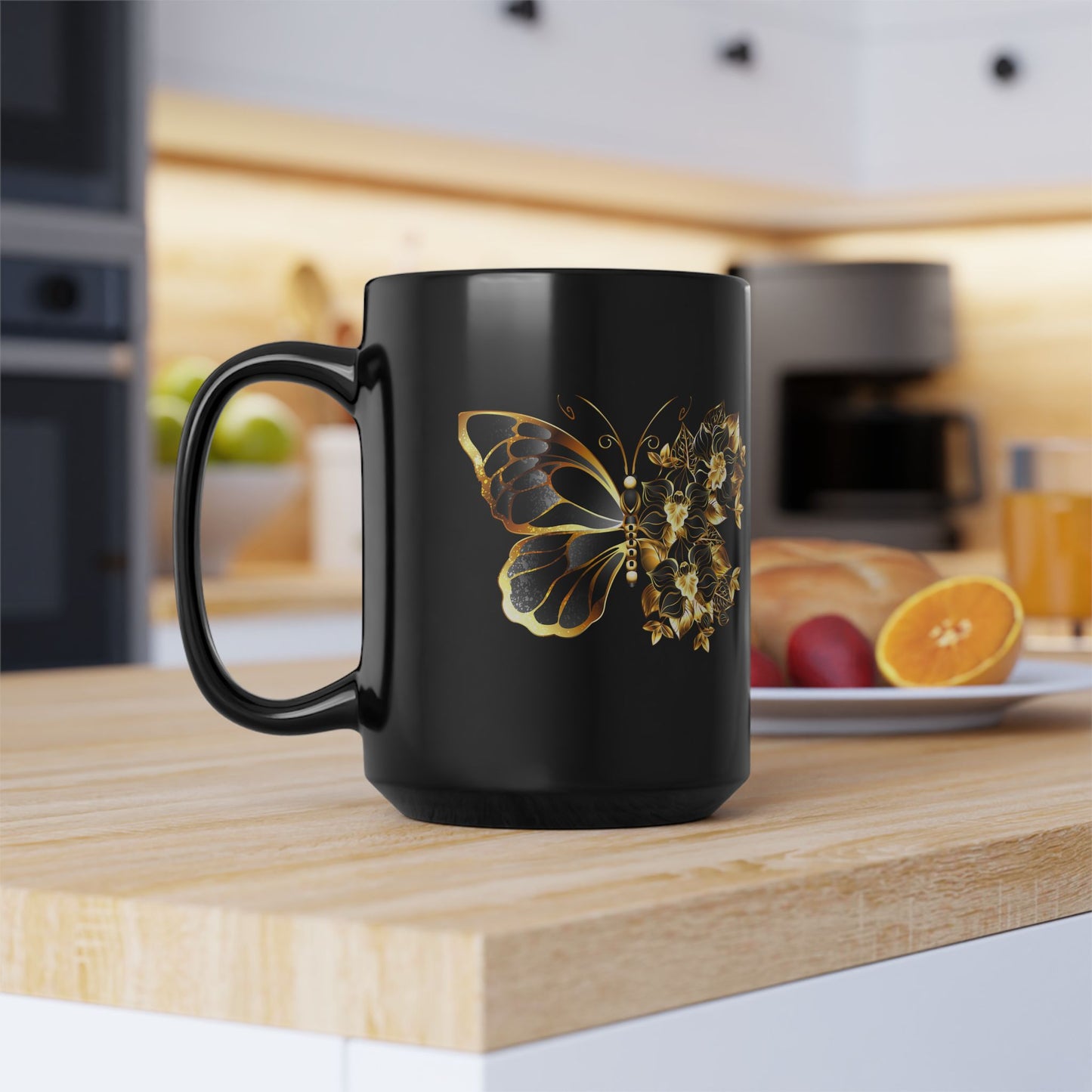 Good Vibes Black Ceramic Coffee Mug, product photo
