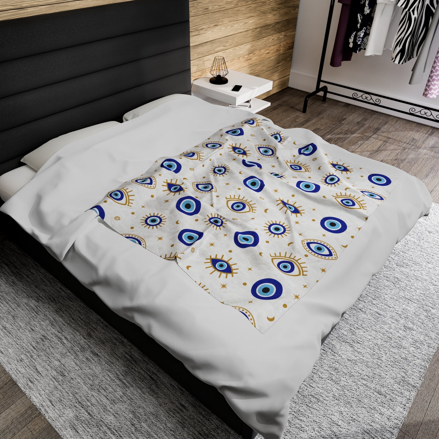 Evil Eye Plush Throw Blanket, Warm and Cozy,