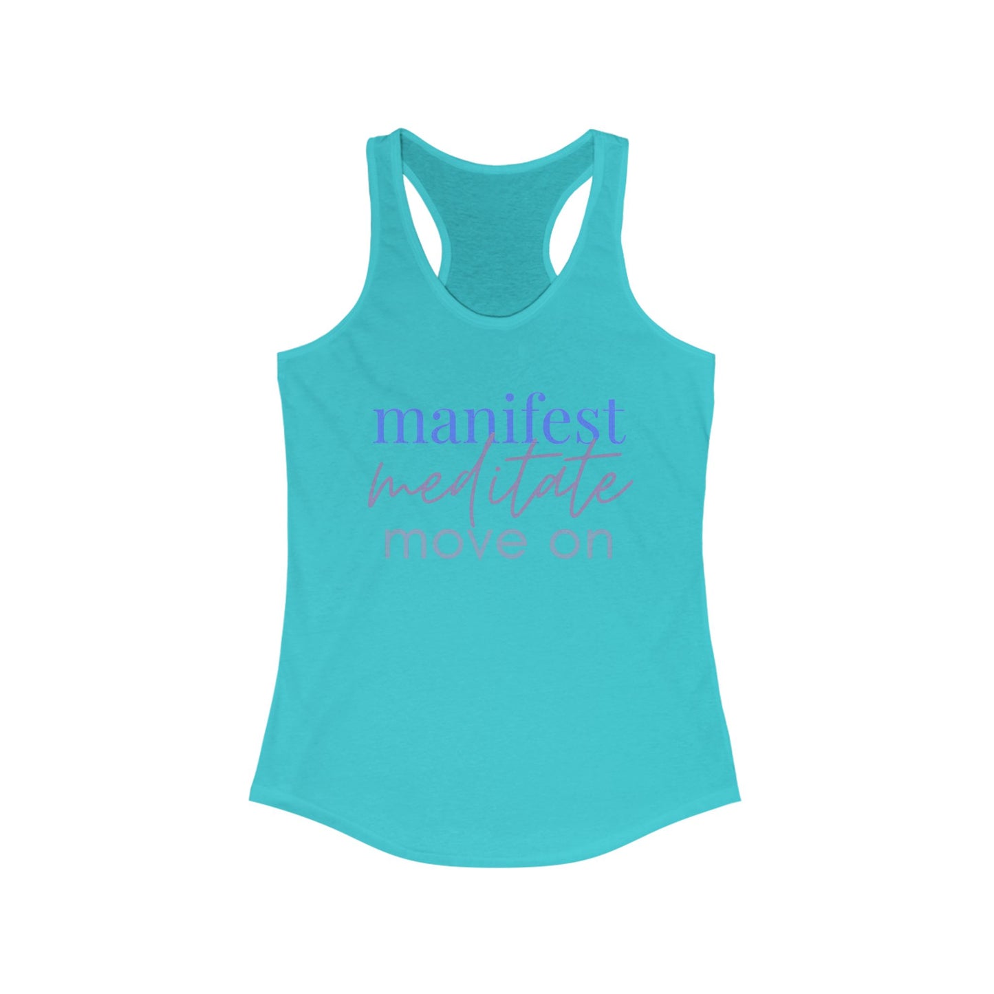 Manifest Meditate Move On Racerback Tank | Yoga Apparel, Inspirational Workout Top, Fitness Gift, Motivational Tank, Self-Care Clothing
