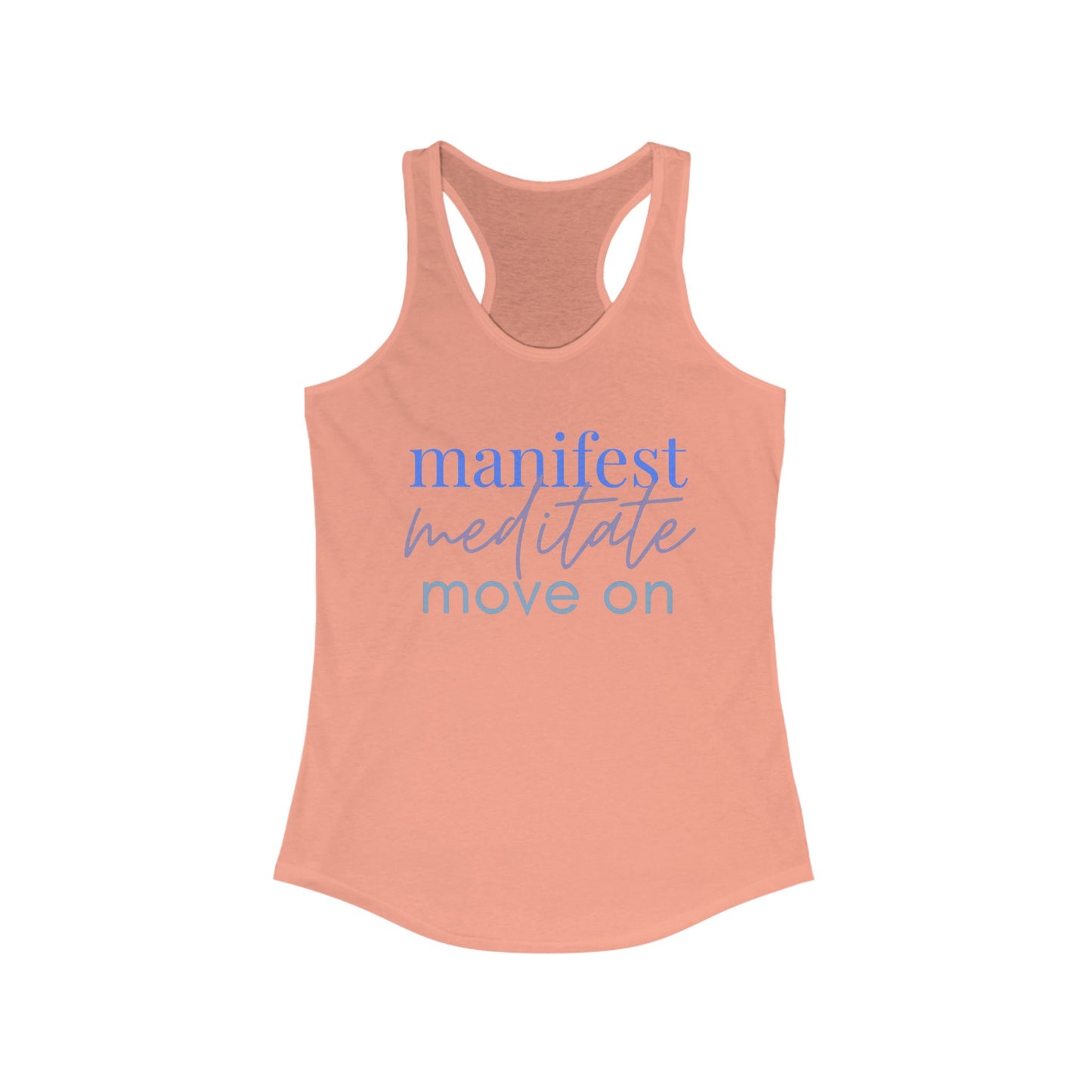 Manifest Meditate Move On Racerback Tank | Yoga Apparel, Inspirational Workout Top, Fitness Gift, Motivational Tank, Self-Care Clothing