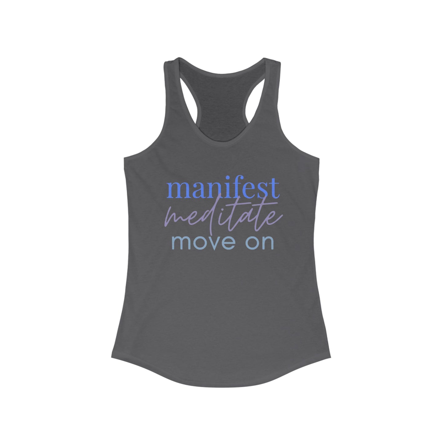 Manifest Meditate Move On Racerback Tank | Yoga Apparel, Inspirational Workout Top, Fitness Gift, Motivational Tank, Self-Care Clothing