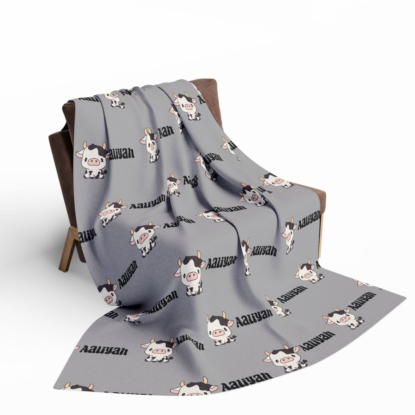 Cute Cow Arctic Fleece Blanket, Cozy Home Decor, Gift for Animal Lovers, Nursery Blanket, Soft Throw for Winter