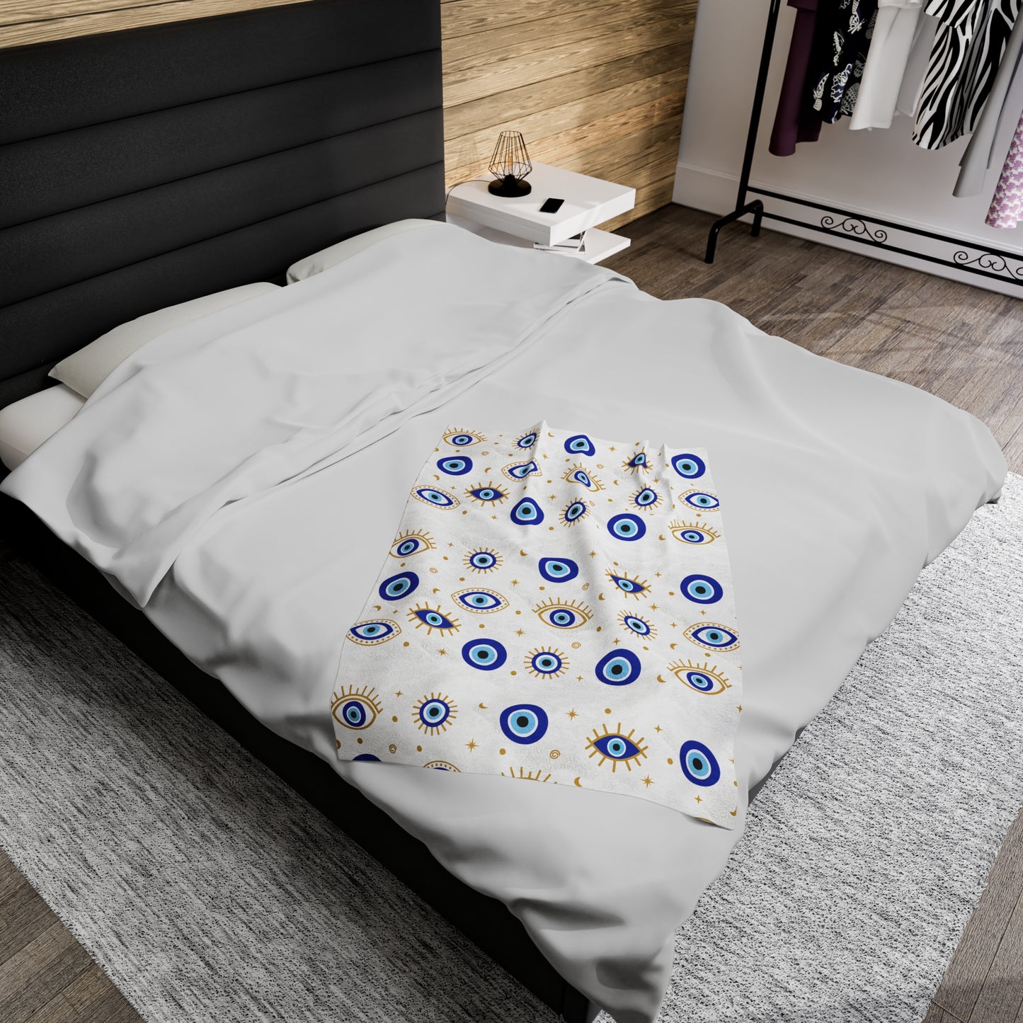 Evil Eye Plush Throw Blanket, Warm and Cozy,