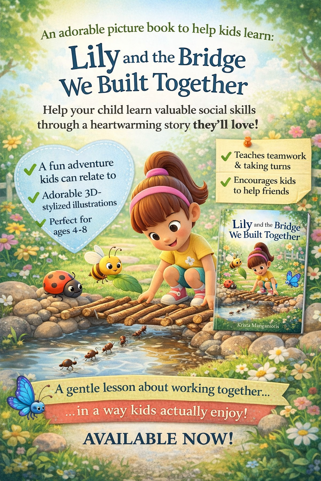 Lily and the Bridge We Built Together, AI-generated mockup