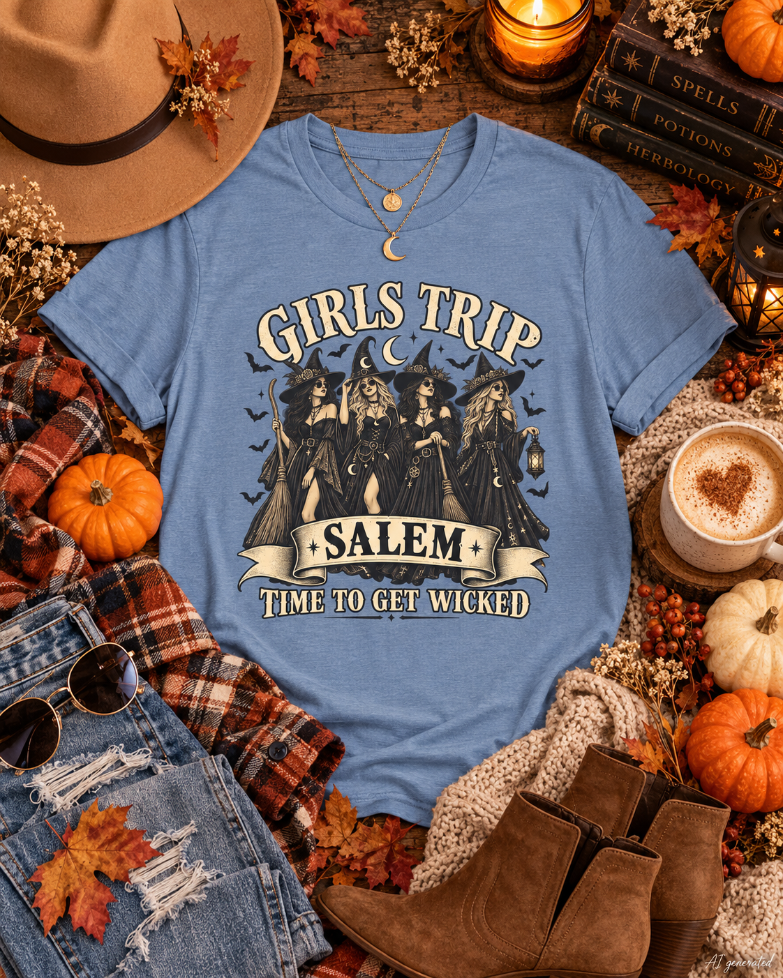 Girls Trip Salem Time to Get Wicked Halloween T-Shirt