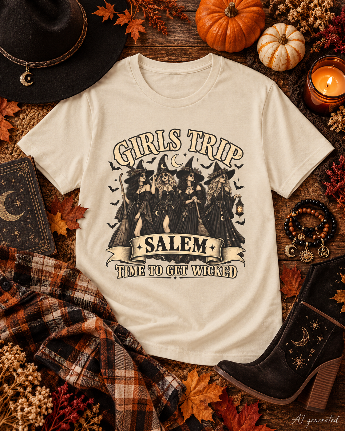 Girls Trip Salem Time to Get Wicked Halloween T-Shirt