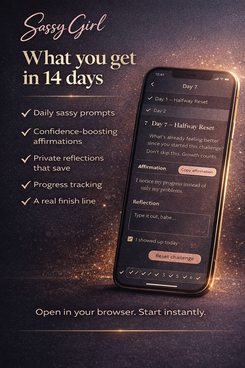 Sassy Girl 14-Day Glow-Up Challenge – Guided Web App