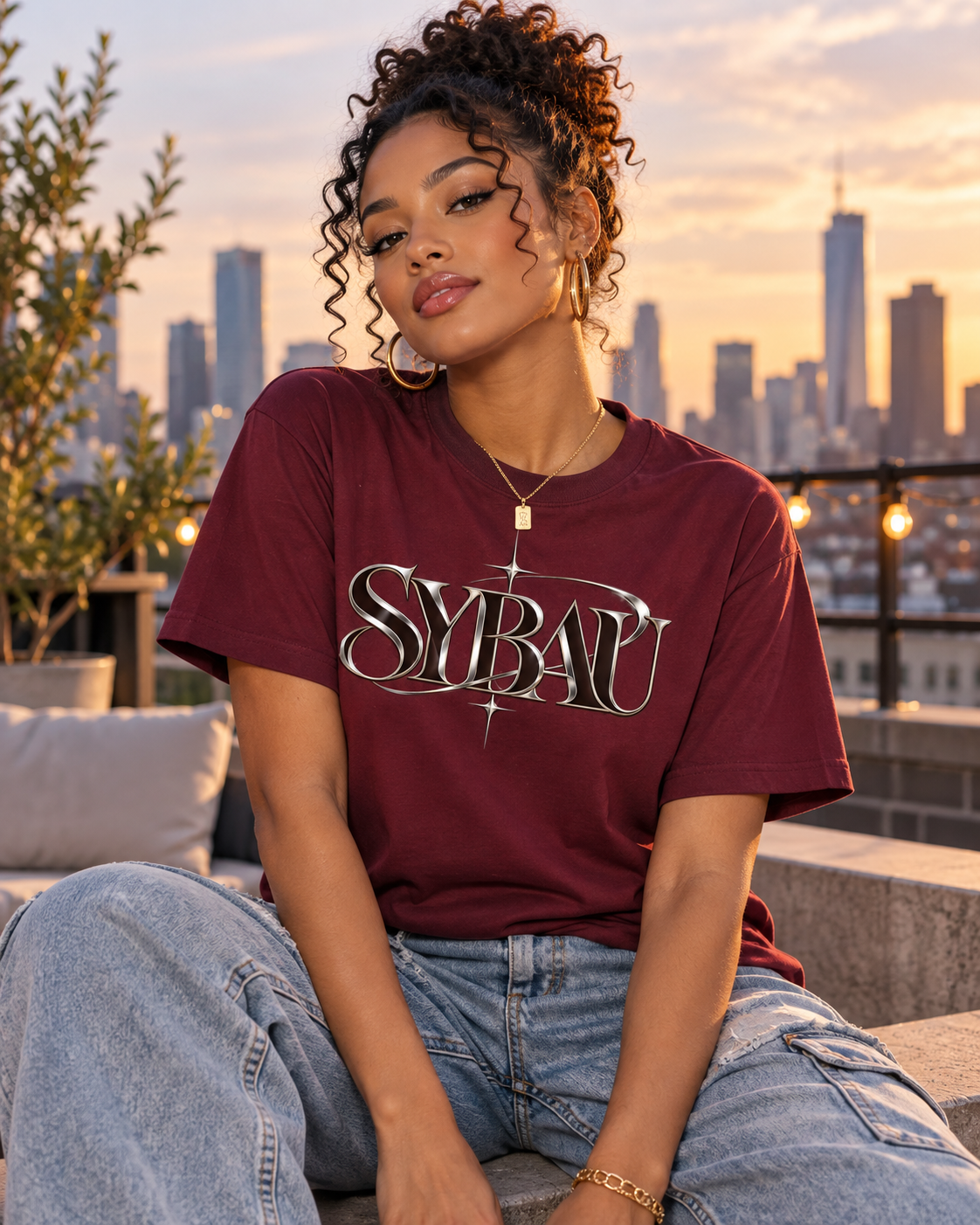 SYBAU Chrome Graphic Tee | Trendy Unisex Streetwear Shirt