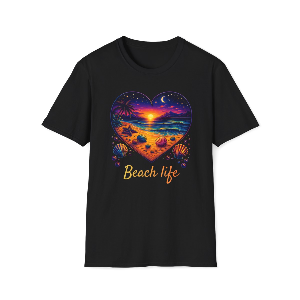 Beach Life Shirt, Sunset Beach Graphic Tee, Tropical Aesthetic Shirt, Ocean Sunset Tee, Coastal Vibes Shirt, Summer Beach Shirt, Neon Beach Design