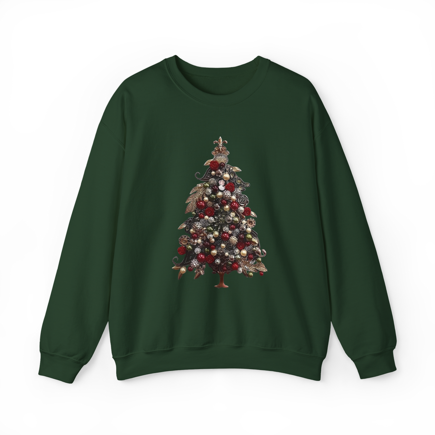 Christmas Tree Crewneck Sweatshirt — Festive Ornament Tree Holiday Sweater