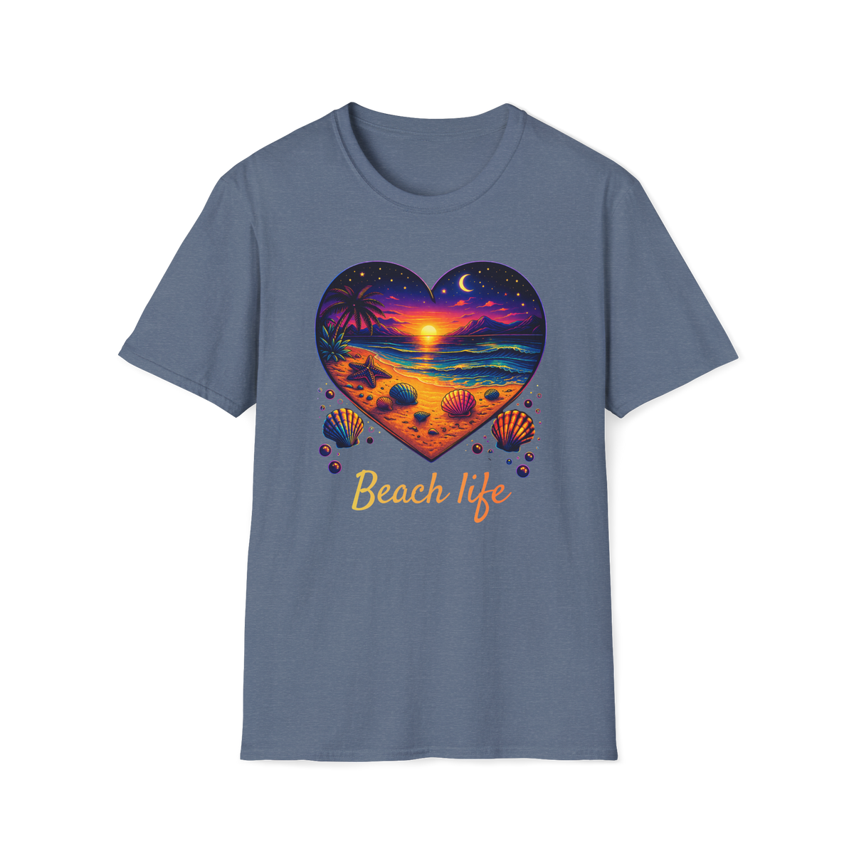 Beach Life Shirt, Sunset Beach Graphic Tee, Tropical Aesthetic Shirt, Ocean Sunset Tee, Coastal Vibes Shirt, Summer Beach Shirt, Neon Beach Design