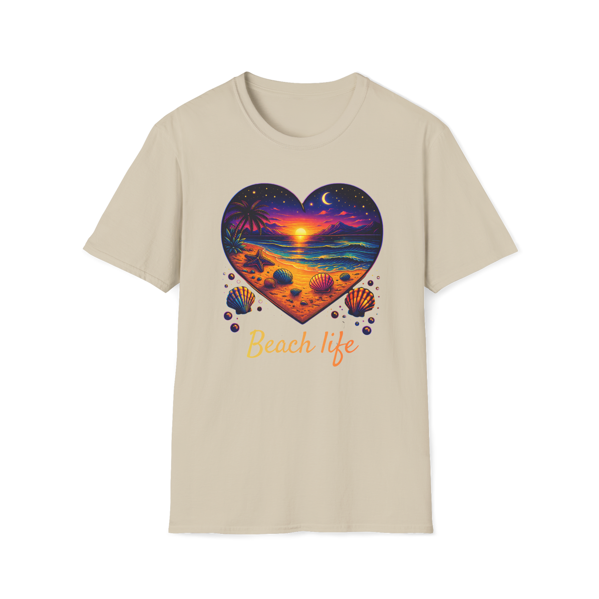Beach Life Shirt, Sunset Beach Graphic Tee, Tropical Aesthetic Shirt, Ocean Sunset Tee, Coastal Vibes Shirt, Summer Beach Shirt, Neon Beach Design