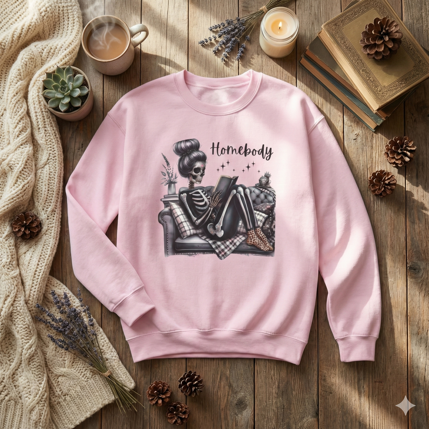 Homebody Skeleton Crewneck Sweatshirt