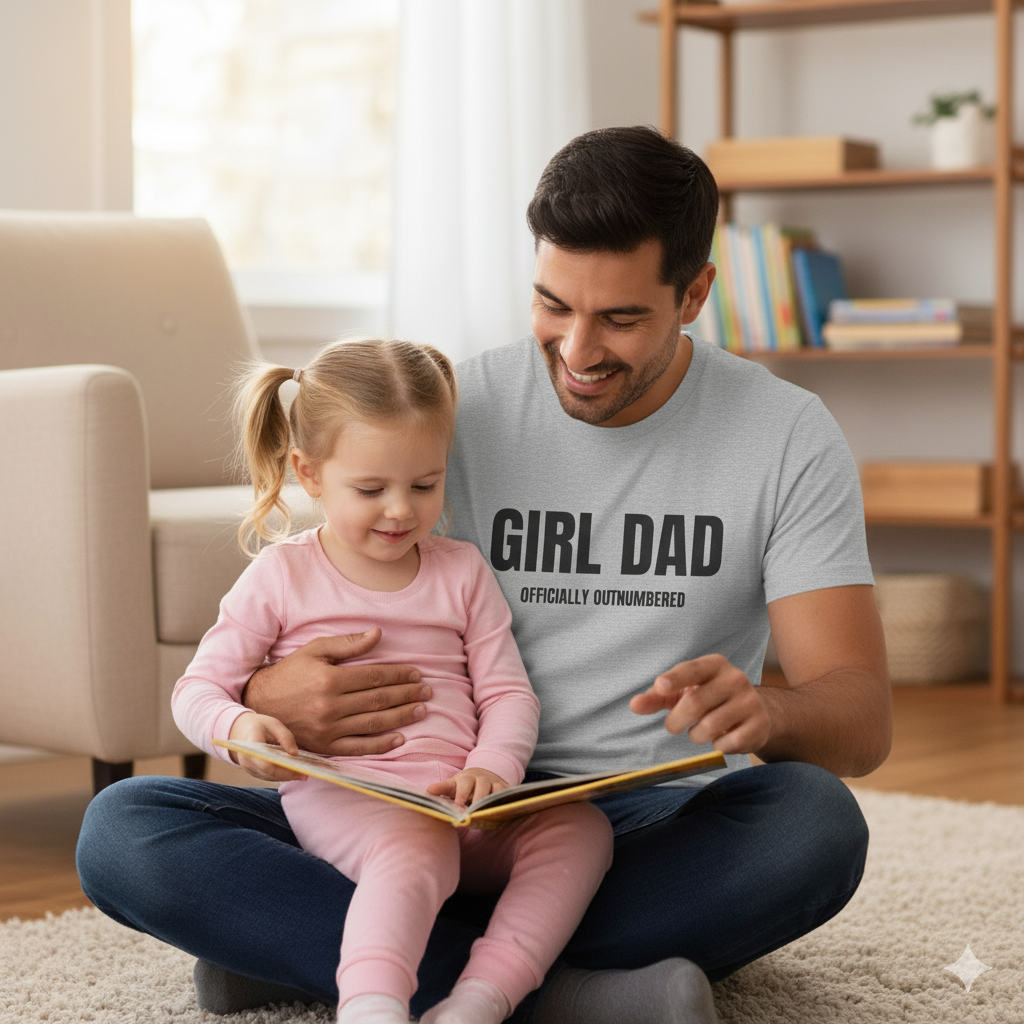 Girl Dad Shirt | Officially Outnumbered Funny Dad Tee