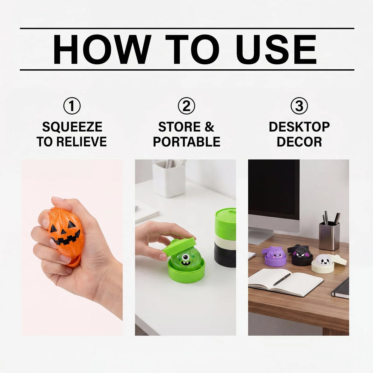 Cute Halloween Glitter Pumpkin Squishy Toys | Spooky Sensory Fidget Stress Relief Gifts