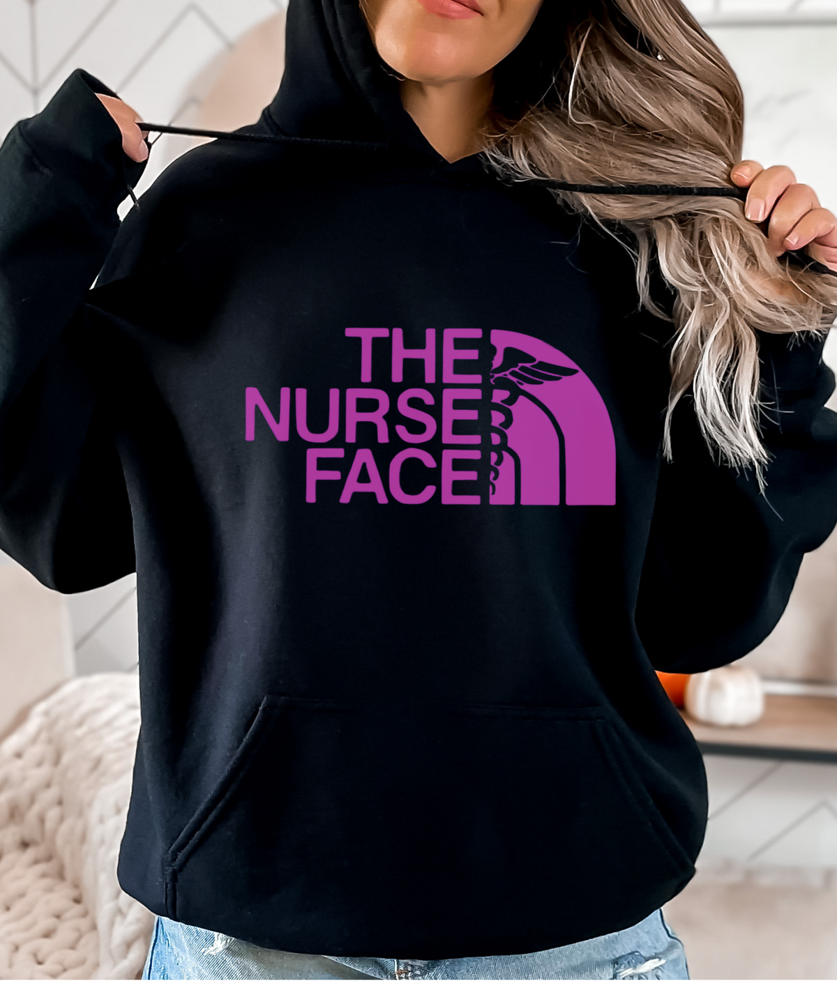 The NurseFace Unisex Hoodie, product photo