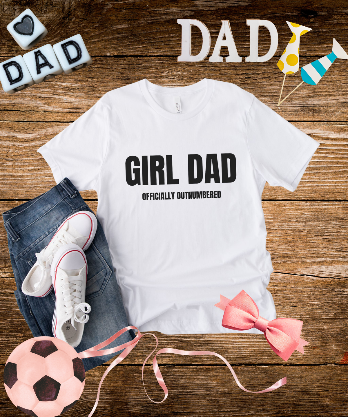 Girl Dad Shirt | Officially Outnumbered Funny Dad Tee