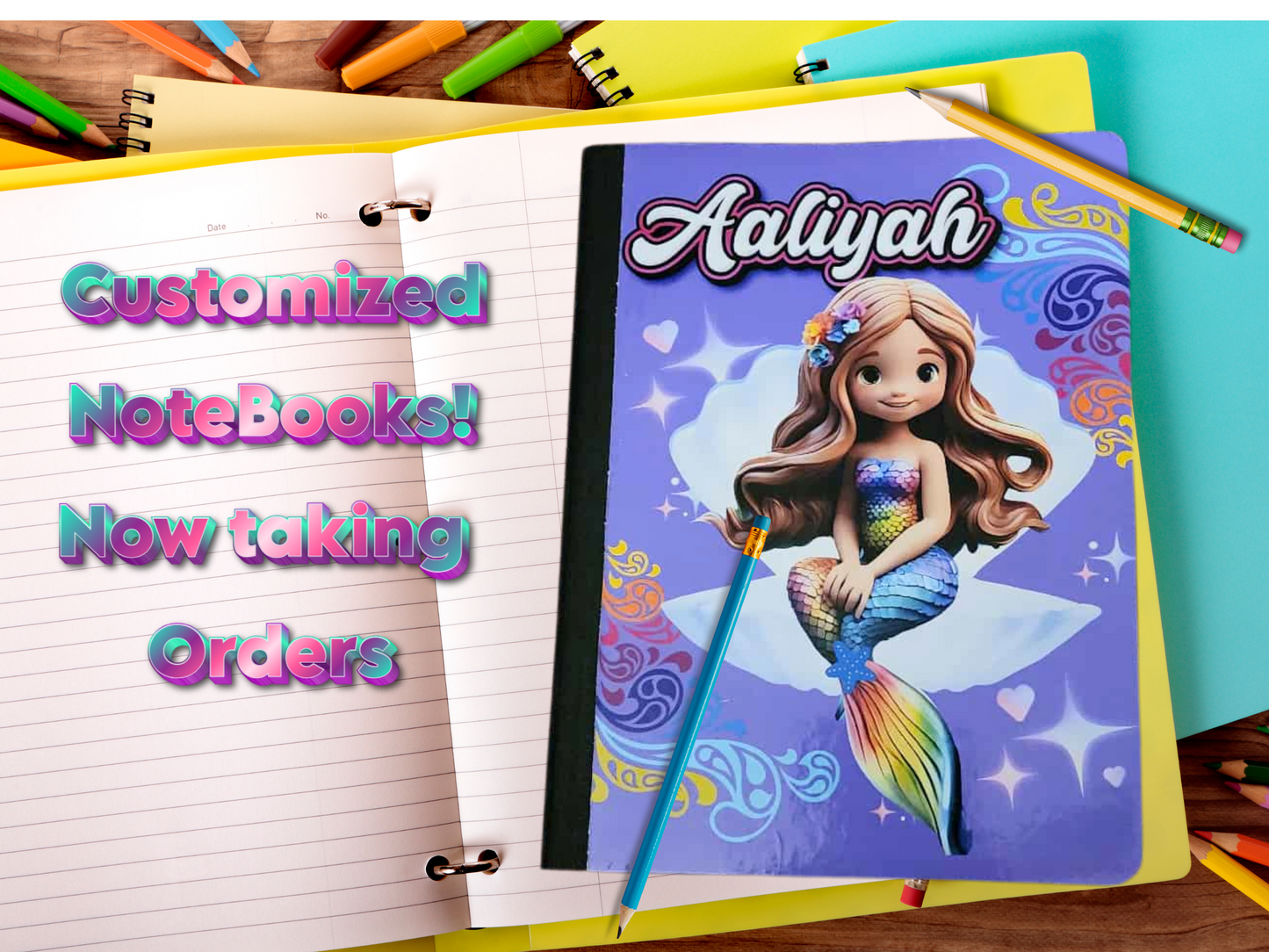 Personalized Custom Notebook – Add Any Name & Design | Kids Journal, Back to School Composition Book, Unique Gift for Girls & Boys