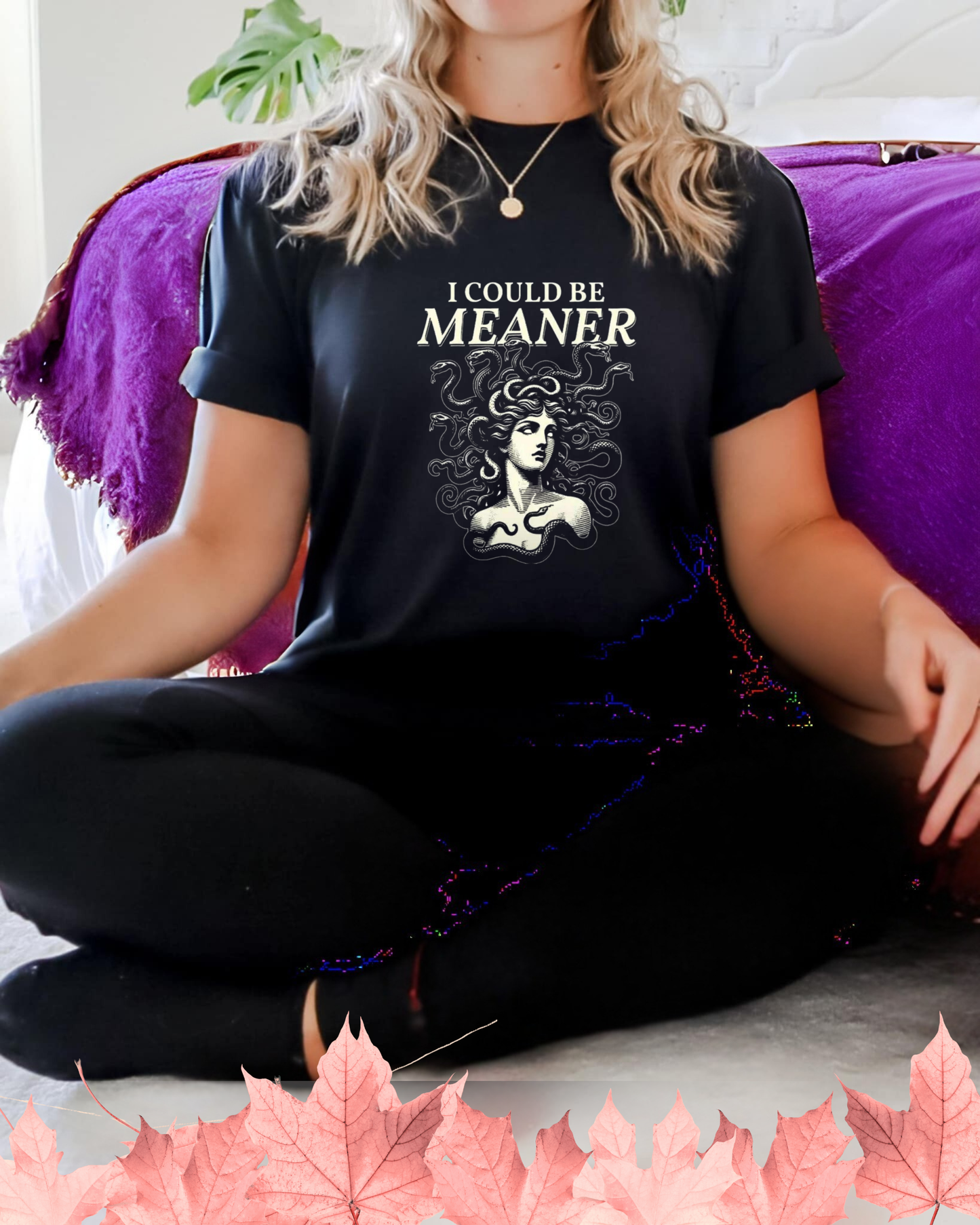 Medusa-Inspired Graphic Unisex T-Shirt, I Could Be Meaner Tee, Halloween Apparel, Mythology Lover Shirt, Unique Gift for Her **FREE SHIPPING