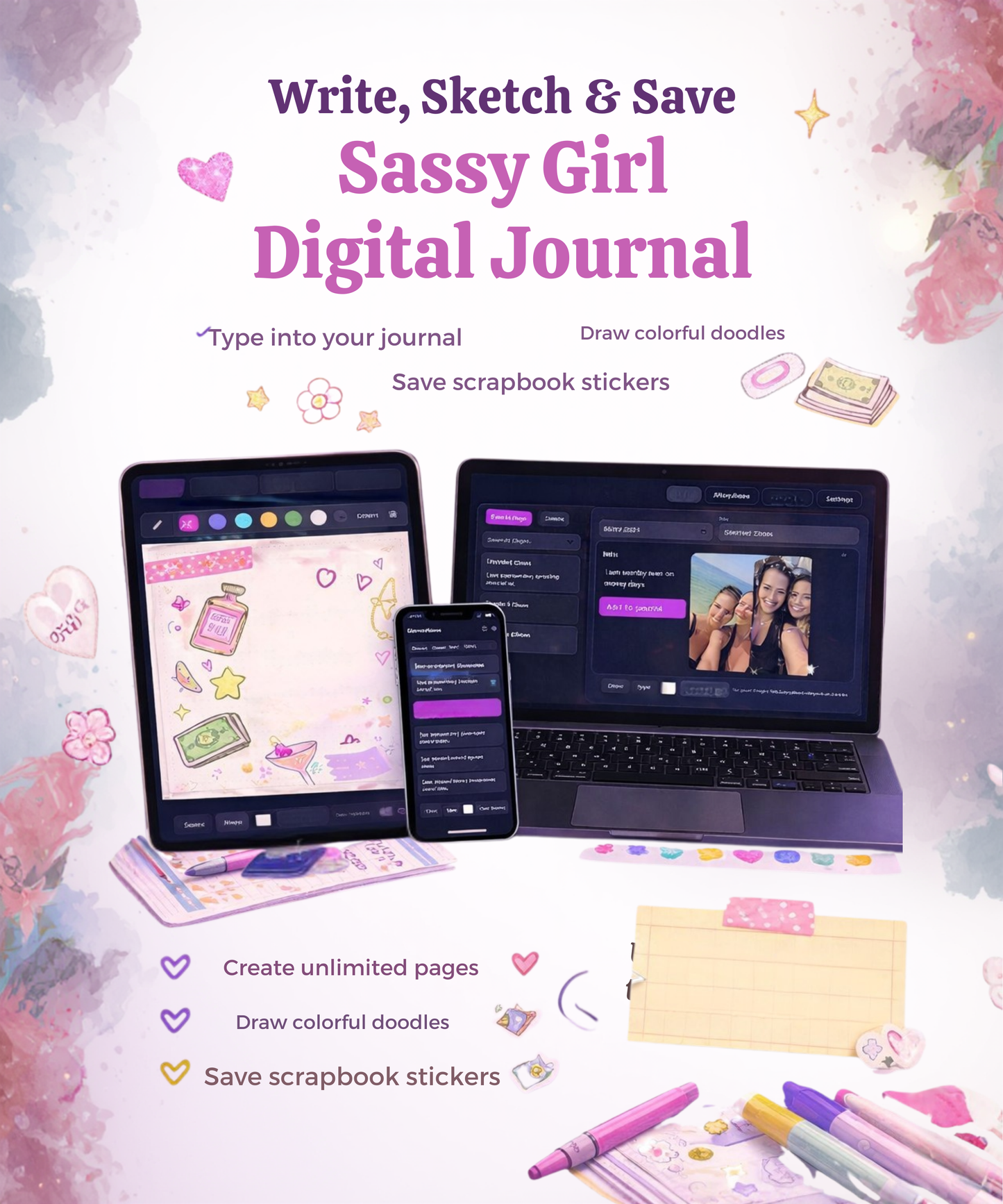 Sassy Girl Journal™ – Digital Web Journal (Tablet + Mobile Friendly)