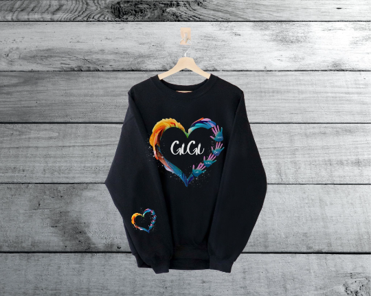 Custom Heart Sweatshirt With Personalized Names, product photo