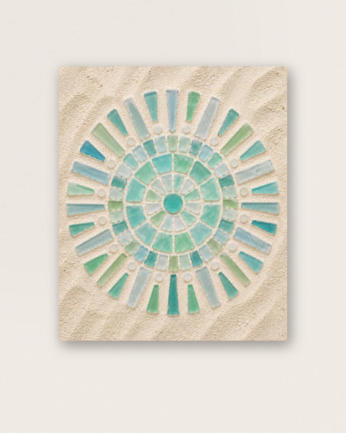 Sea glass sunburst stretched canvas mockup