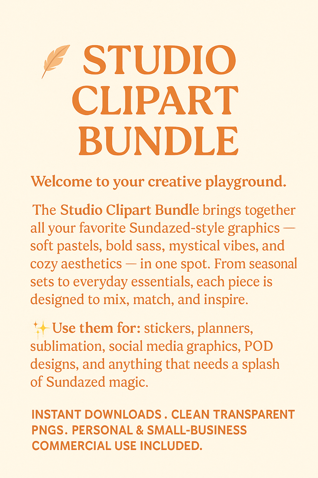 Studio Clipart Bundles – Commercial Use PNGs