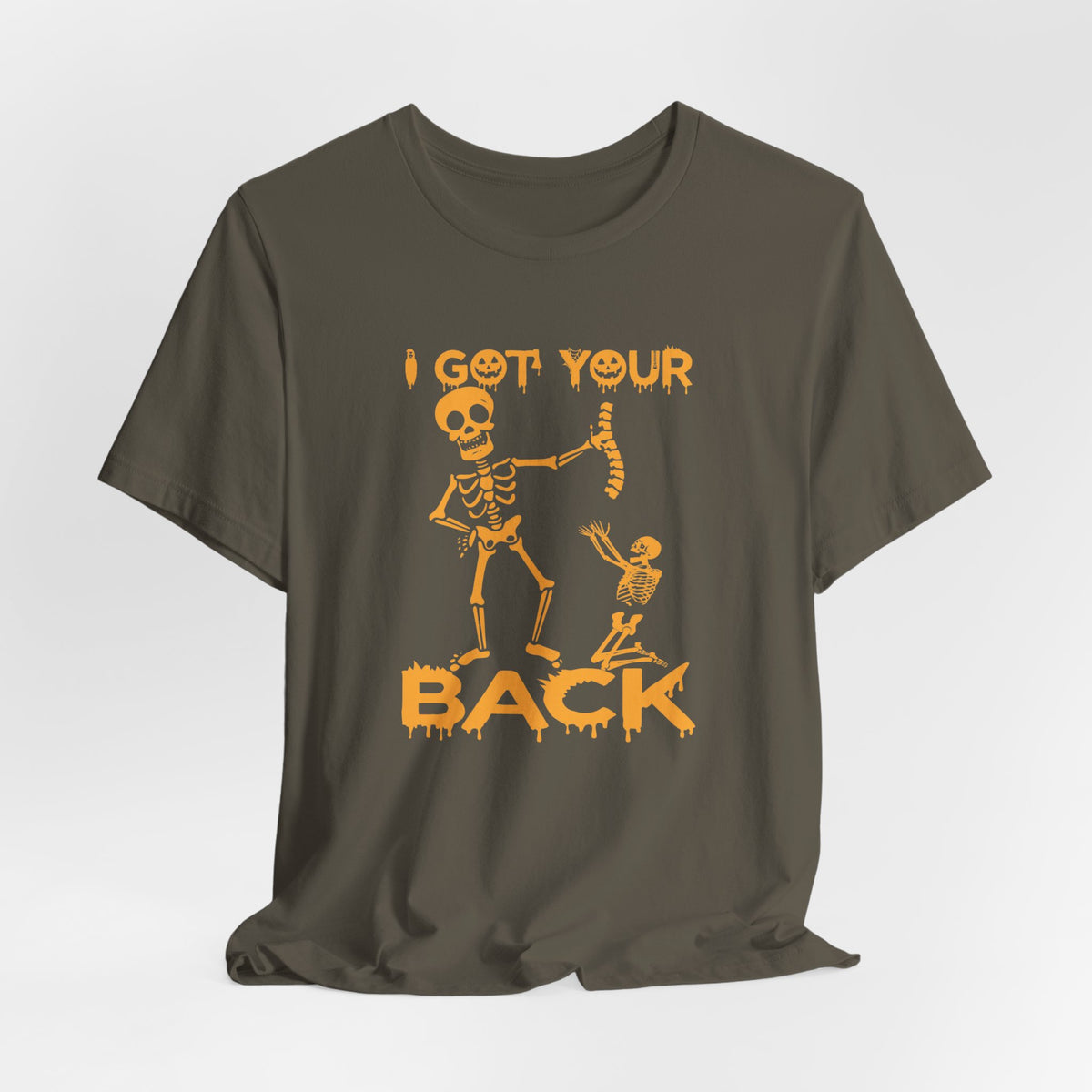 Got your Back Skeleton T-shirt, Halloween Shirt, Funny Fall Shirt, Women's Short Sleeve Tee