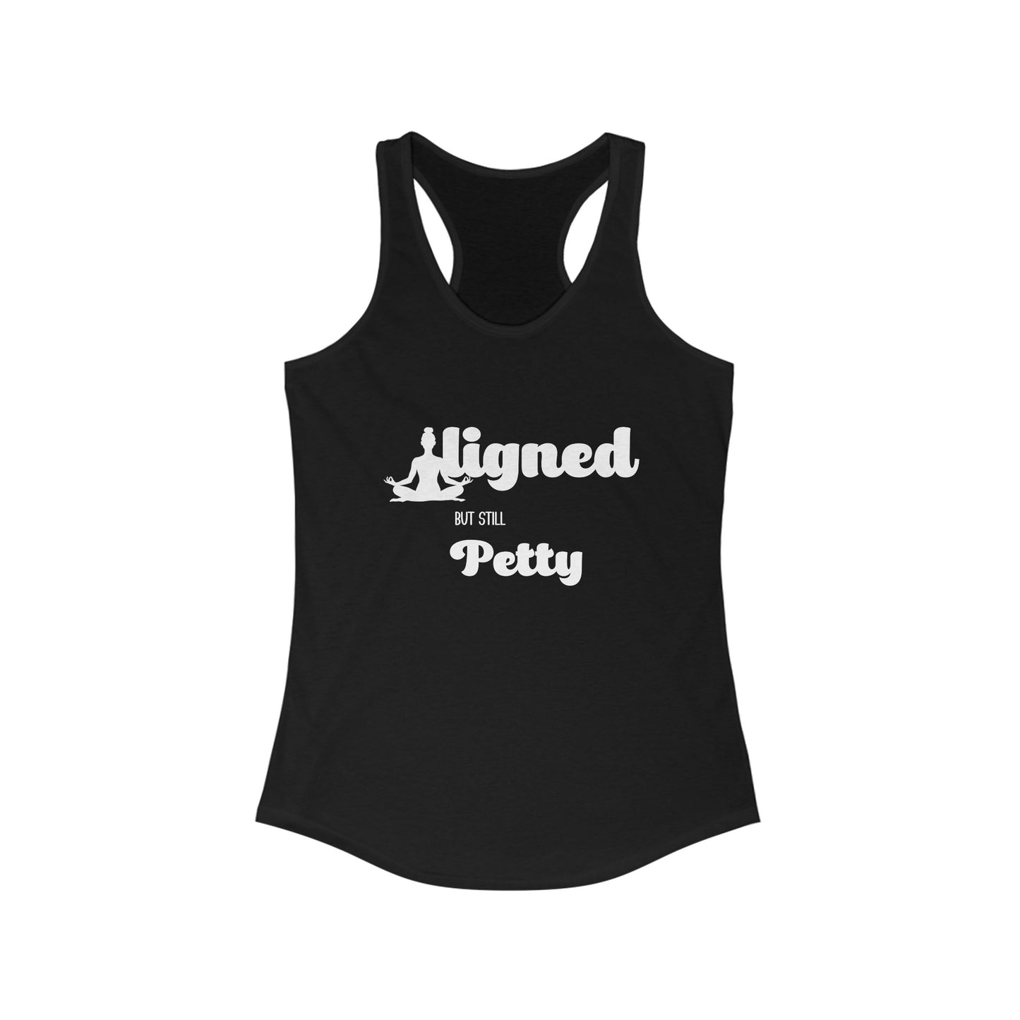 Women's short sleeve Graphic Tee, Letter T-shirt, Aligned but Still Petty
