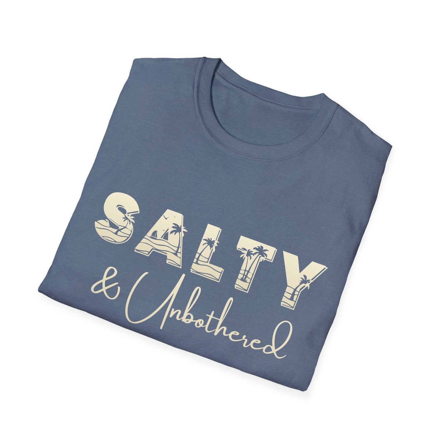 Salty & Unbothered Shirt, Beach Graphic Tee, Summer Vibes Shirt, Coastal Aesthetic T-Shirt, Funny Beach Shirt Women, Vacation Outfit Top