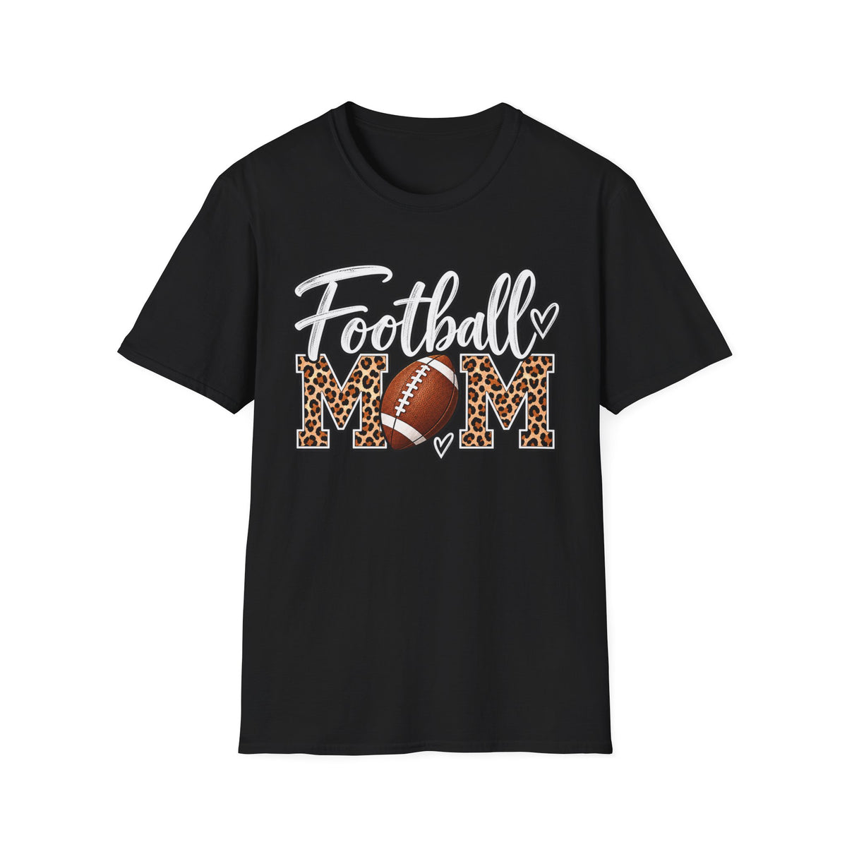Football Mom T-Shirt — Leopard Print Football Design