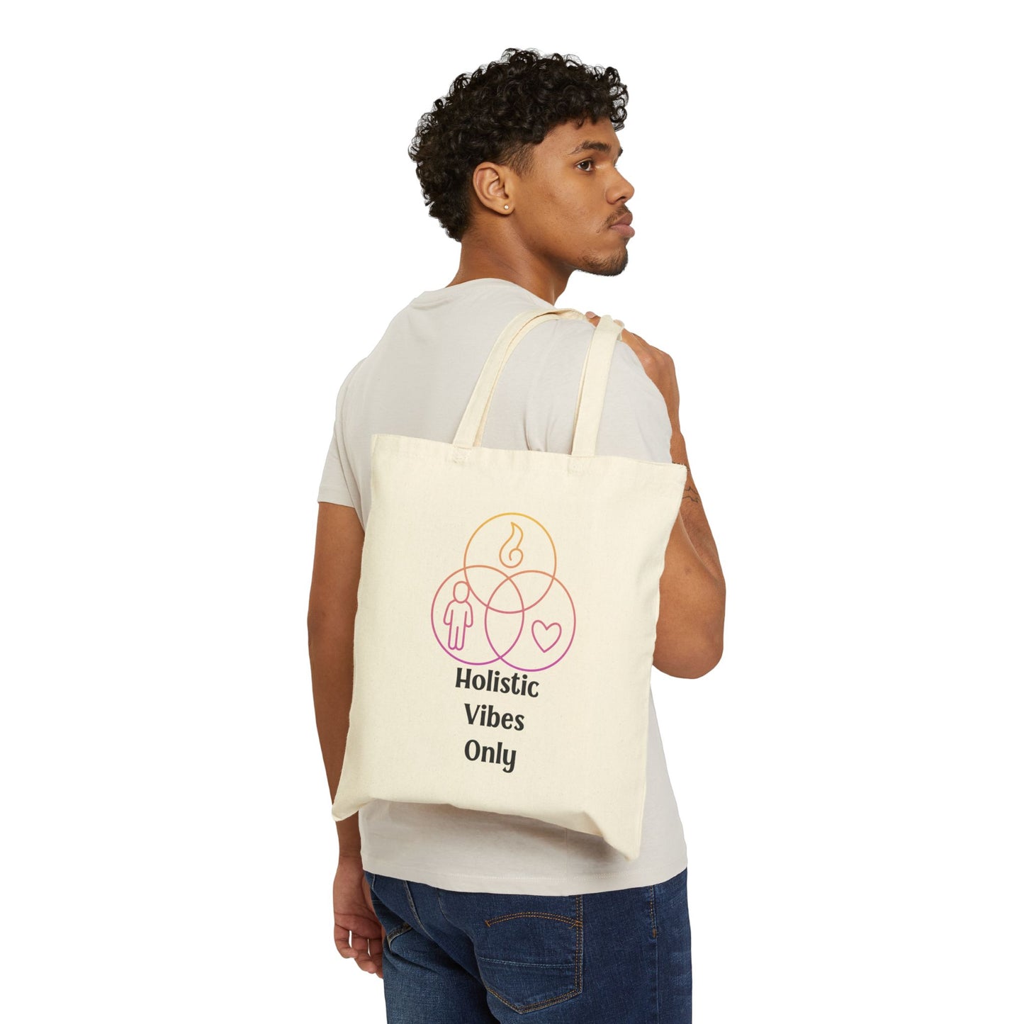 Holistic Vibes Only Cotton Canvas Tote Bag