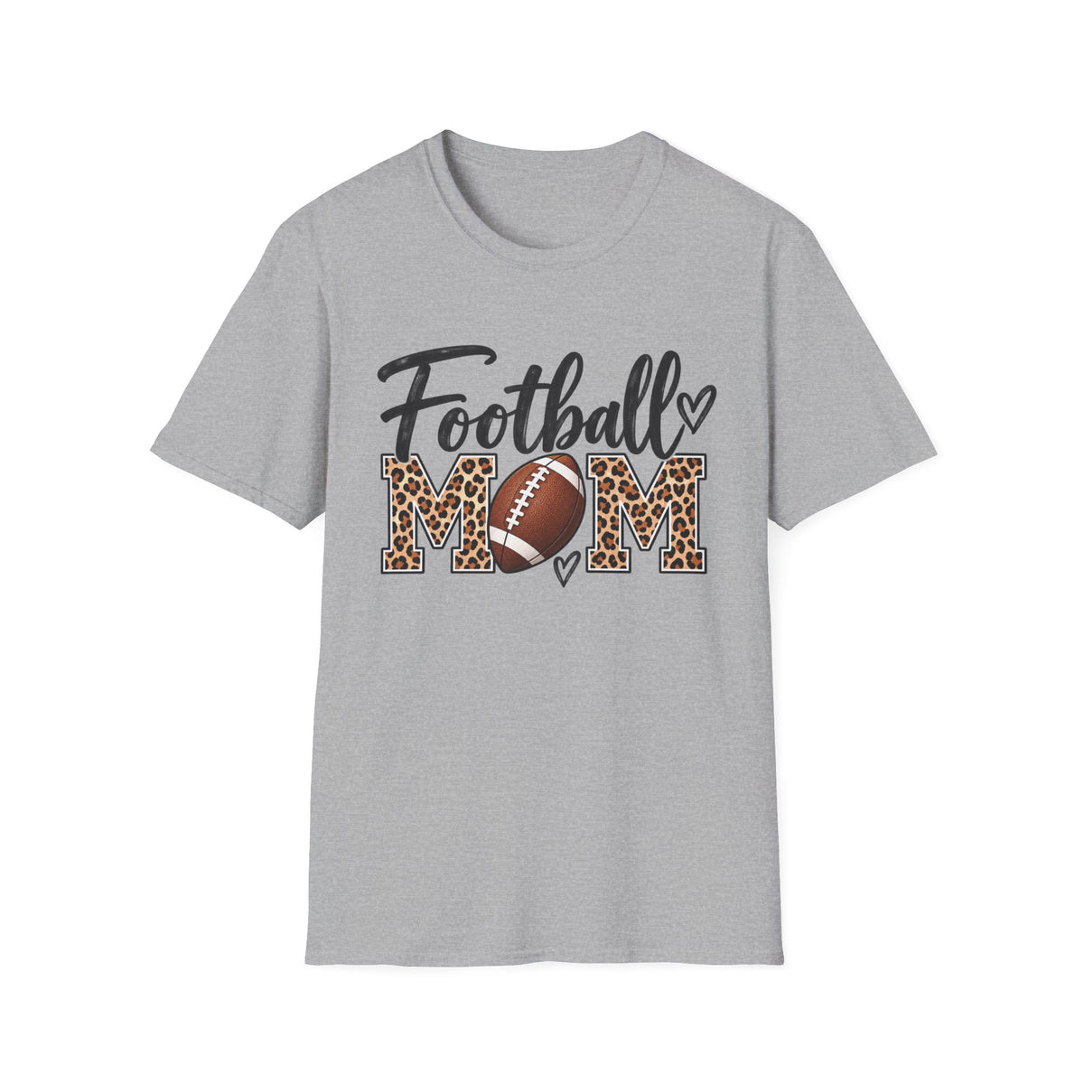 Football Mom T-Shirt — Leopard Print Football Design