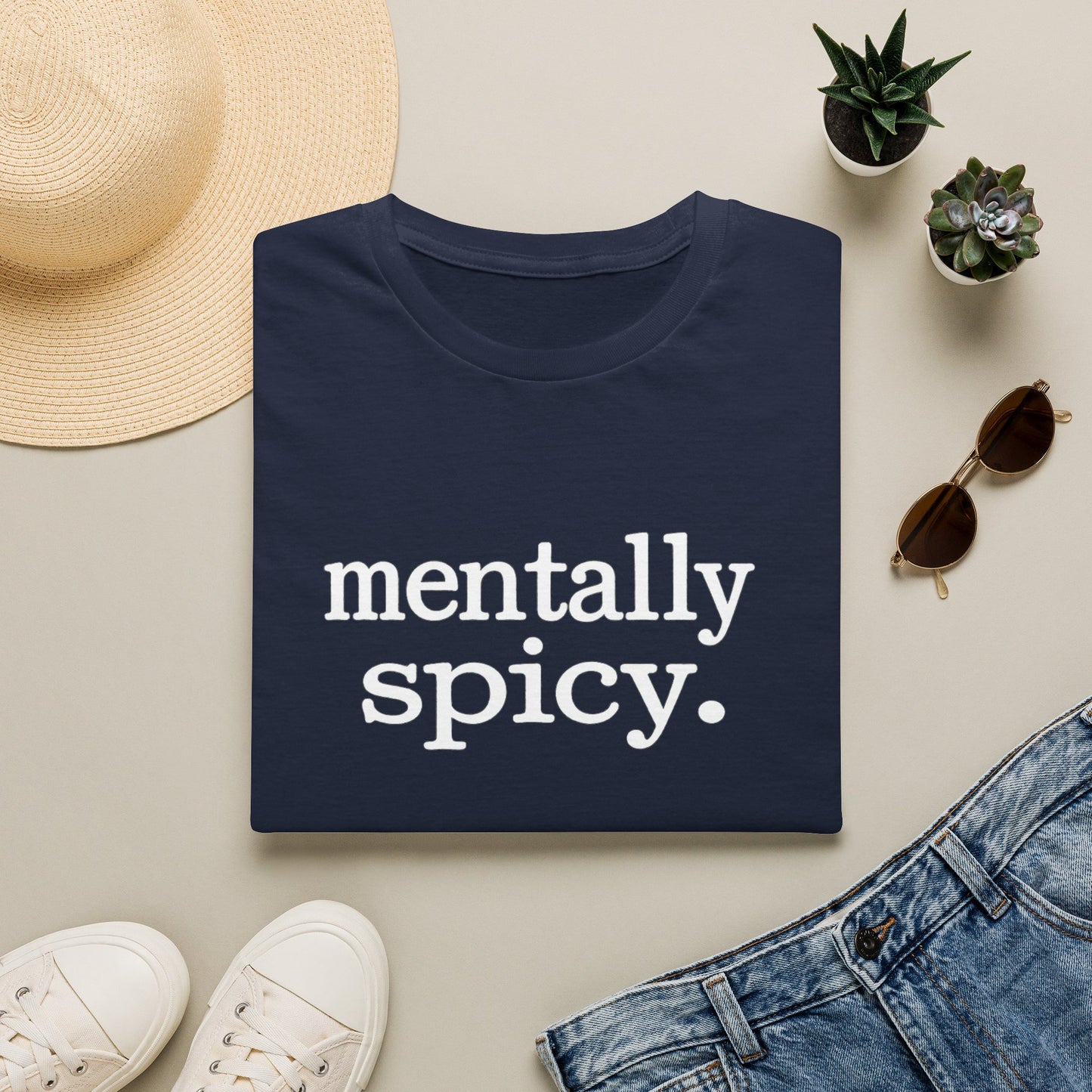 Mentally Spicy Shirt, Funny Sarcastic Graphic Tee, Sassy Mental Health T-Shirt, Unisex Typewriter Quote Shirt, Gift for Her or Him