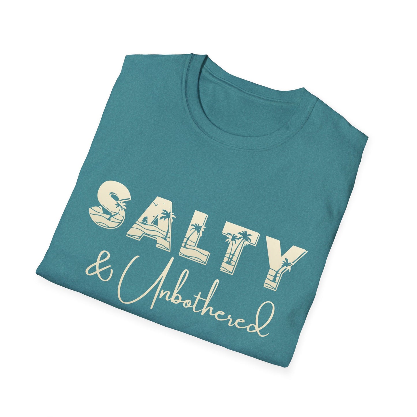 Salty & Unbothered Shirt, Beach Graphic Tee, Summer Vibes Shirt, Coastal Aesthetic T-Shirt, Funny Beach Shirt Women, Vacation Outfit Top