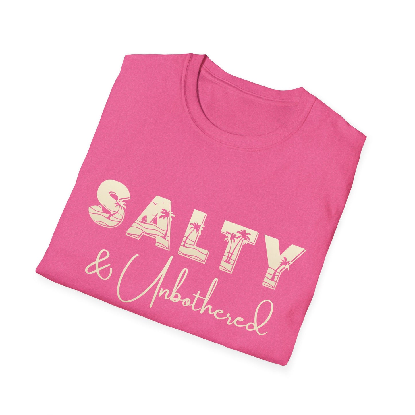 Salty & Unbothered Shirt, Beach Graphic Tee, Summer Vibes Shirt, Coastal Aesthetic T-Shirt, Funny Beach Shirt Women, Vacation Outfit Top