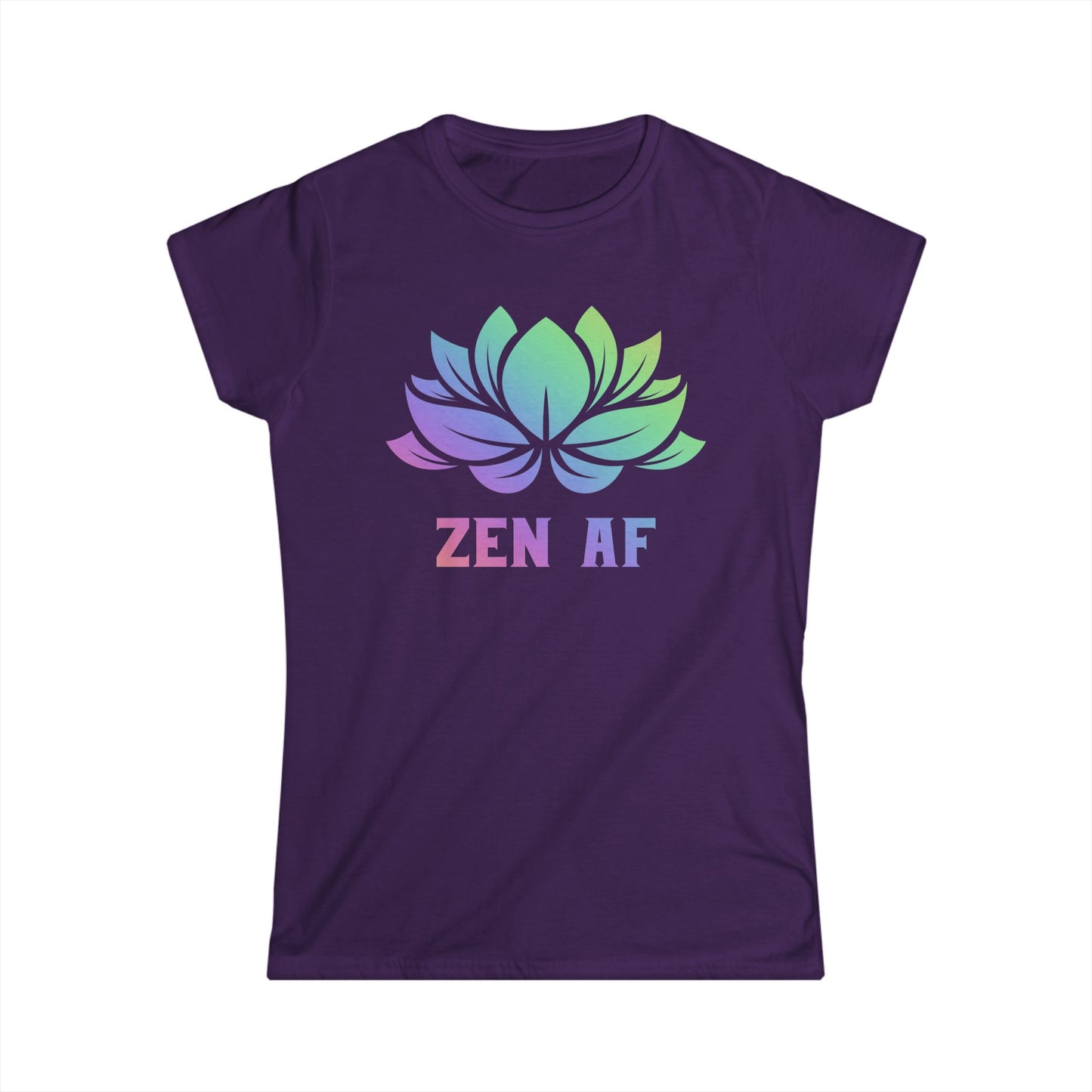 Zen AF Women's Softstyle Tee, Casual Tee, Relaxation Shirt, Gift for Her, Mindfulness Apparel, Yoga Clothing, Inspirational Top