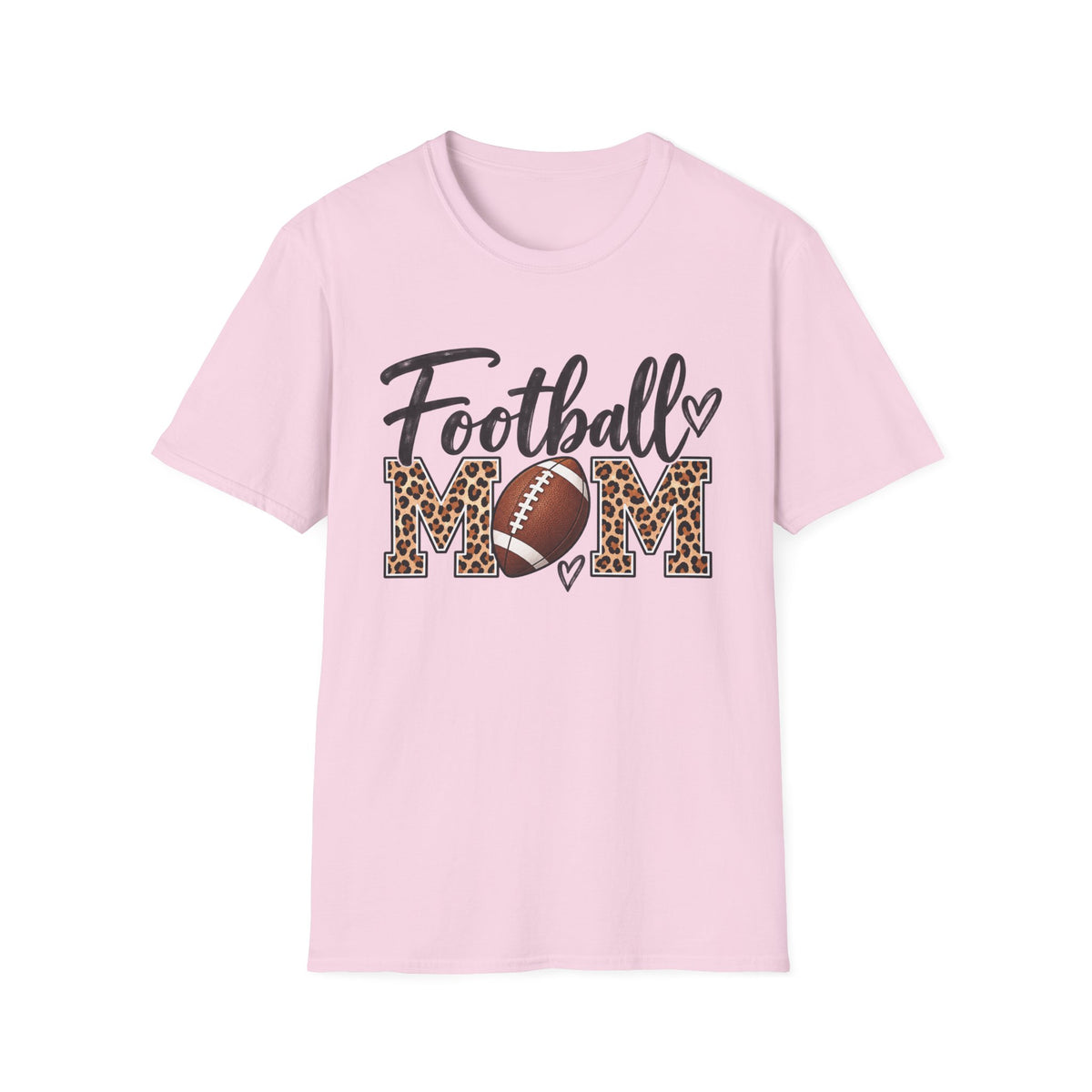 Football Mom T-Shirt — Leopard Print Football Design
