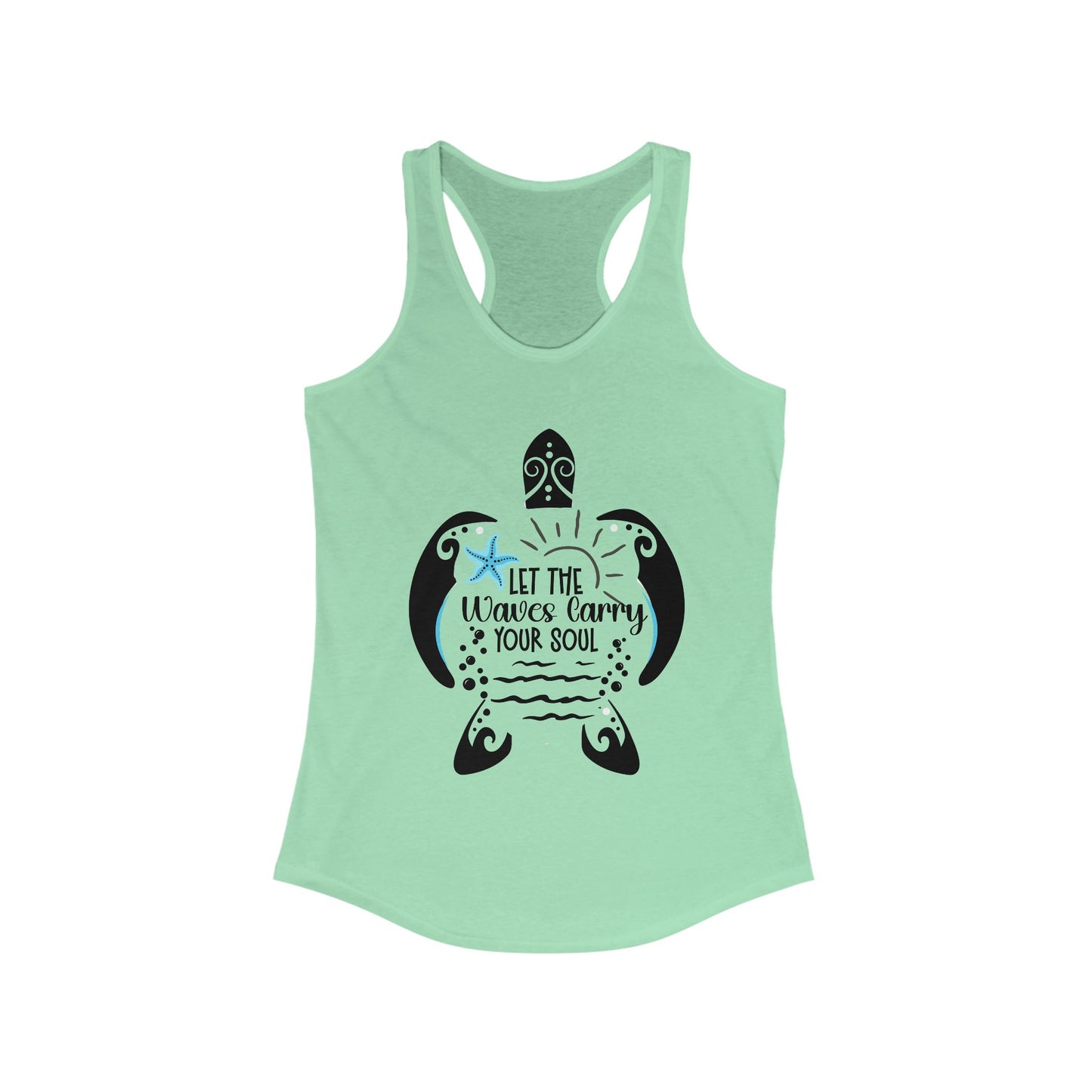 Let the Waves Carry Your Soul Racerback Tank - Beach Vibes for Summer Adventures