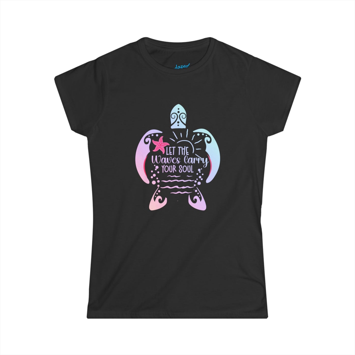 Ocean-Inspired Women's Softstyle Tee, Let the Waves Carry Your Soul Shirt, Beach Lover Gift, Boho Vibes Top, Summer Essentials, [...]