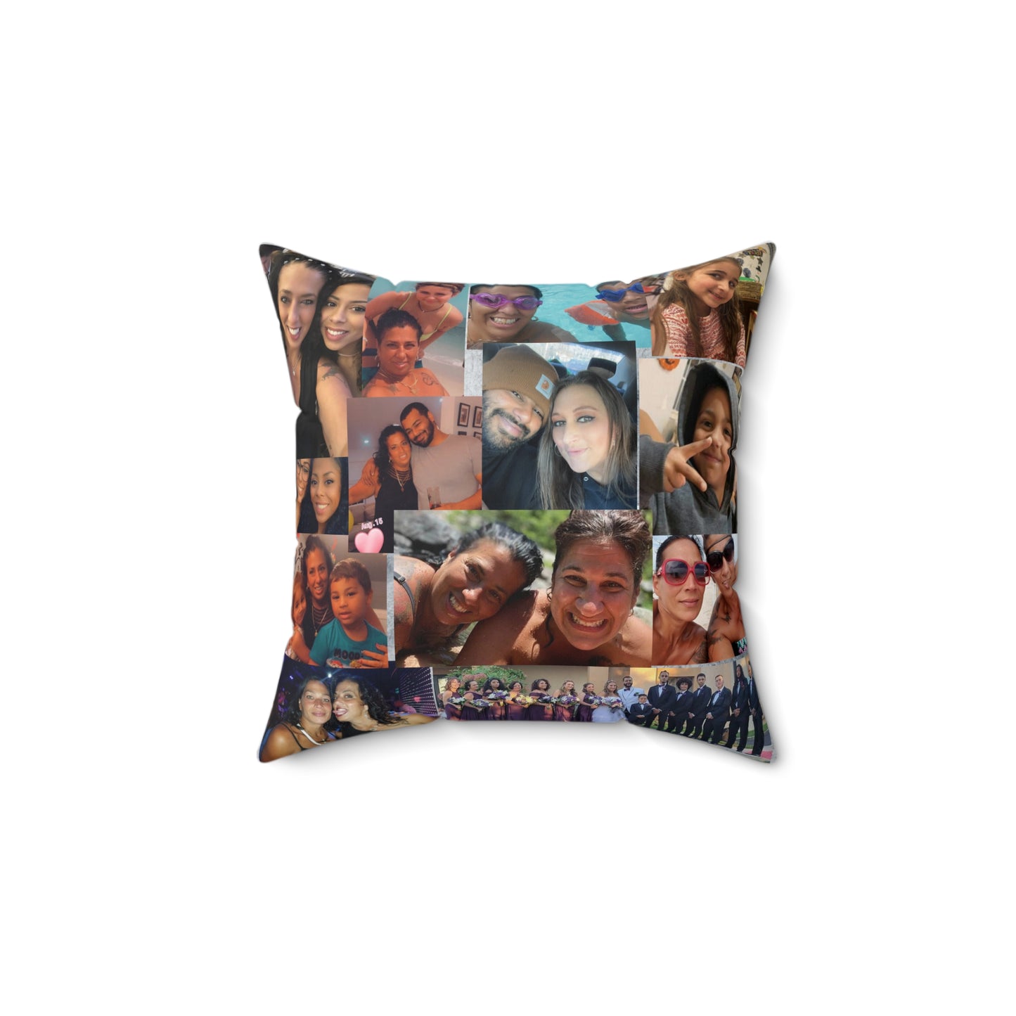 Photo Collage Family Decorative Pillow