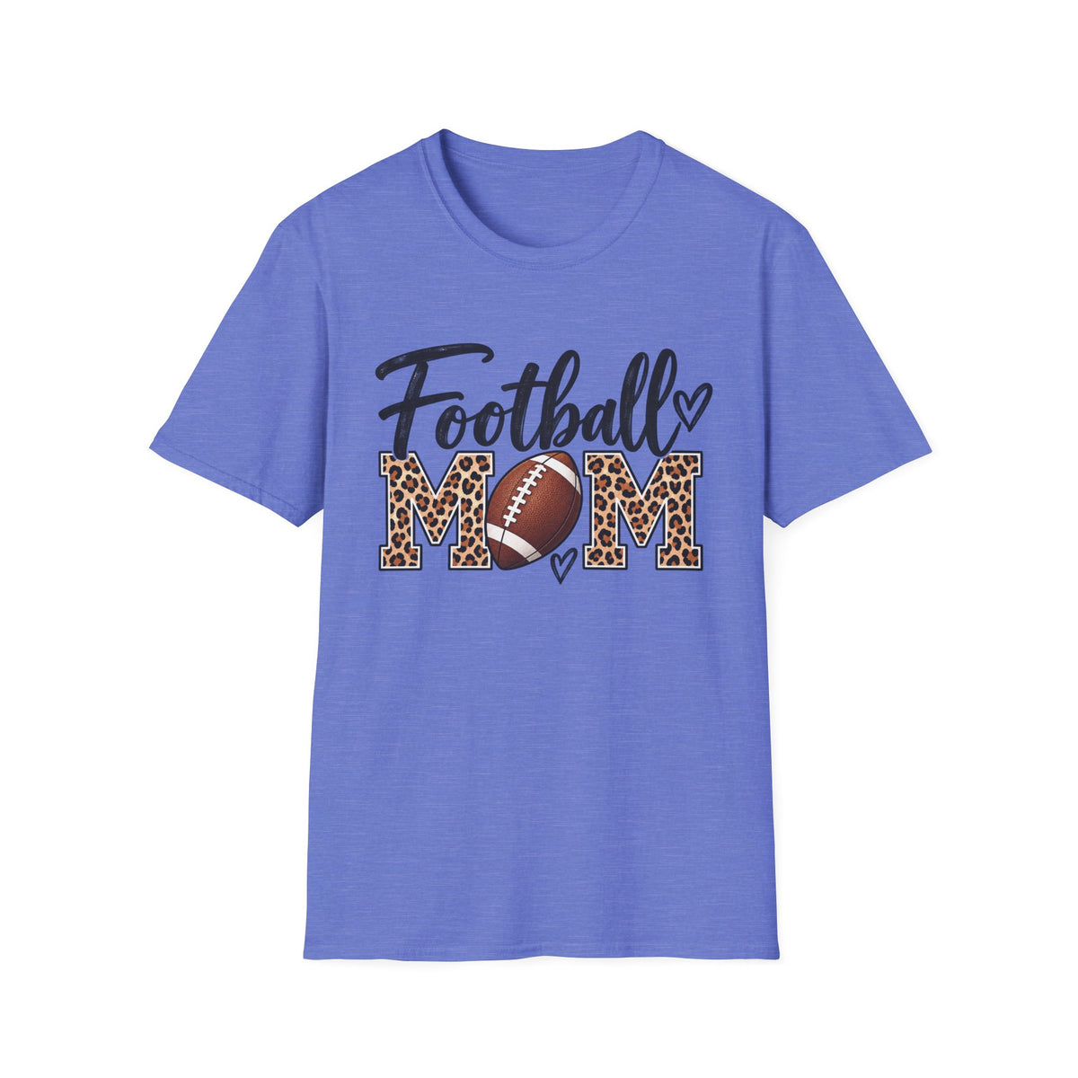 Football Mom T-Shirt — Leopard Print Football Design