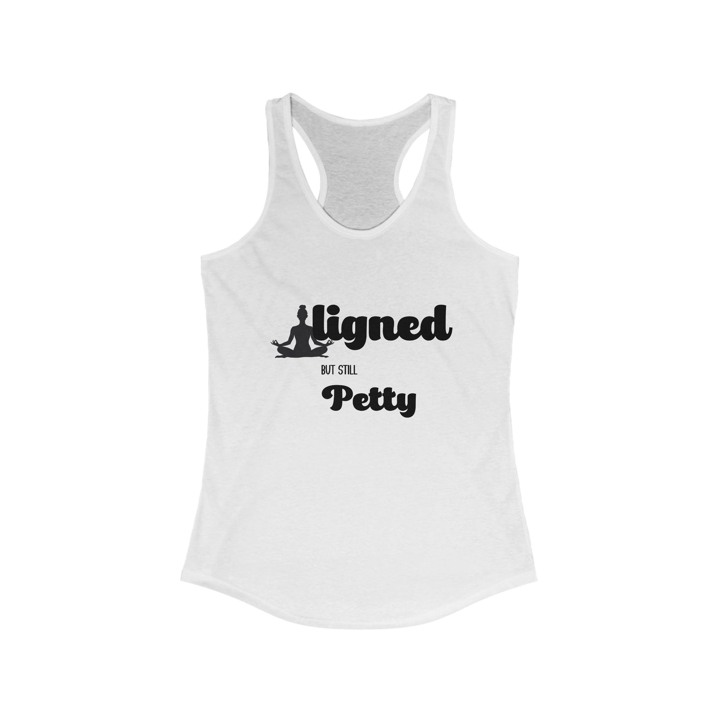 Women's short sleeve Graphic Tee, Letter T-shirt, Aligned but Still Petty