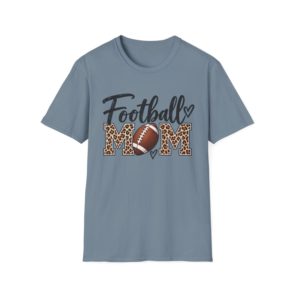 Football Mom T-Shirt — Leopard Print Football Design