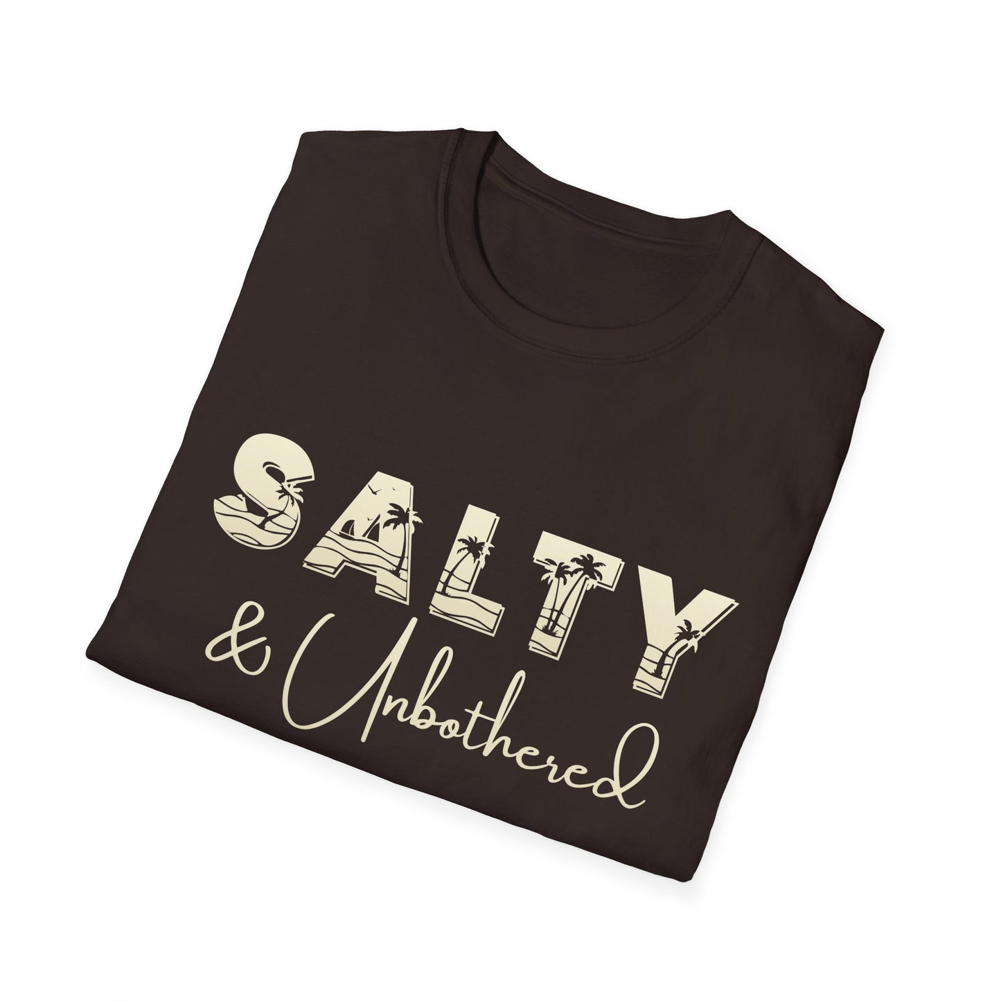 Salty & Unbothered Shirt, Beach Graphic Tee, Summer Vibes Shirt, Coastal Aesthetic T-Shirt, Funny Beach Shirt Women, Vacation Outfit Top