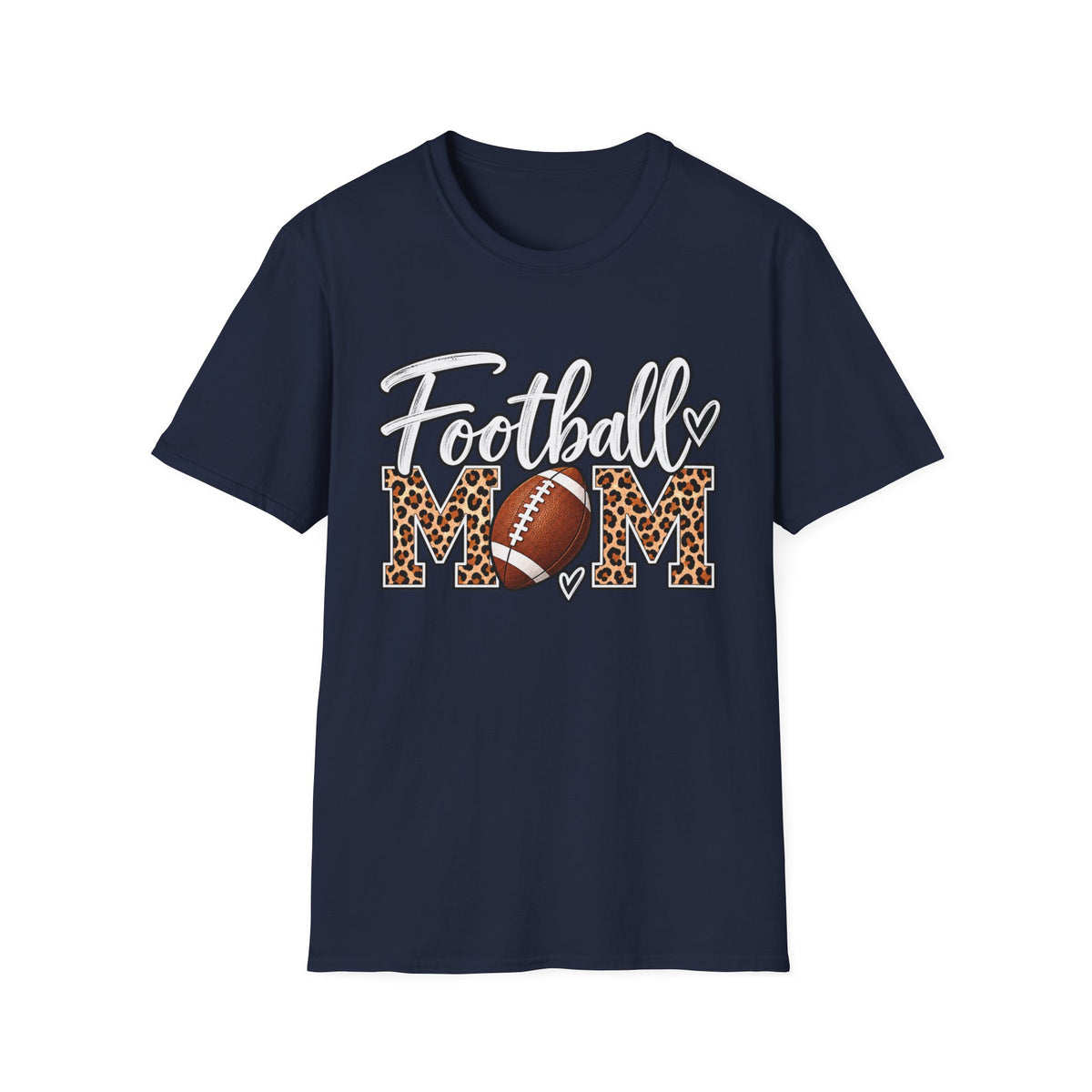 Football Mom T-Shirt — Leopard Print Football Design