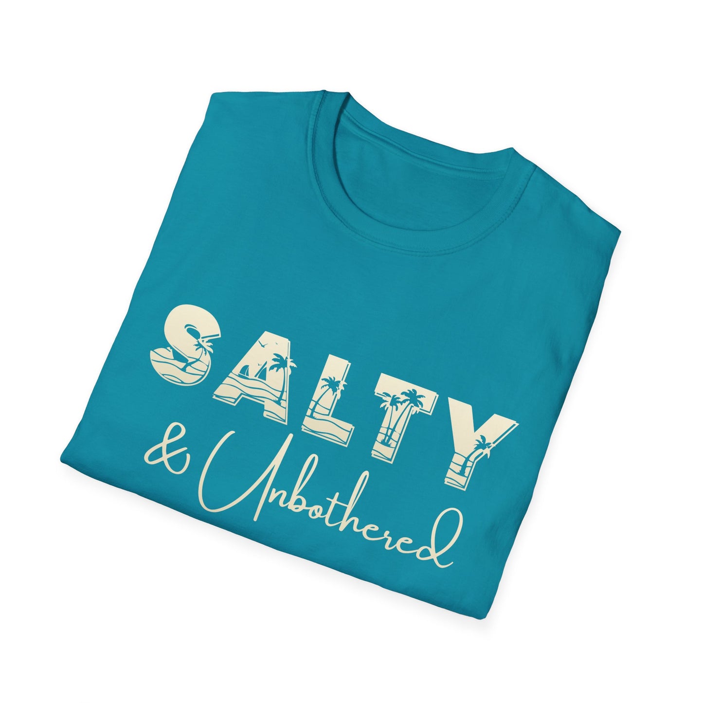 Salty & Unbothered Shirt, Beach Graphic Tee, Summer Vibes Shirt, Coastal Aesthetic T-Shirt, Funny Beach Shirt Women, Vacation Outfit Top